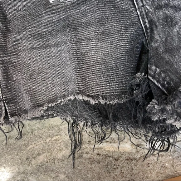 ALEXANDER WANG BITE SHORT “Grey Aged”Super Frayed Raw Hem, Made in the USA